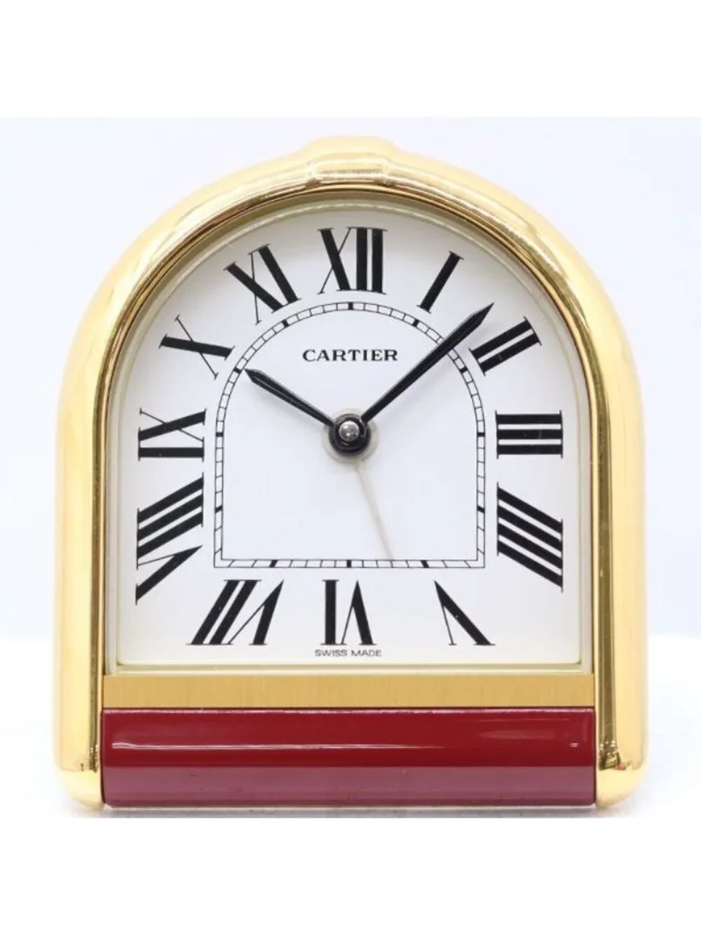 Cartier Calandre Quartz with Alarm White Dial Table Clock
